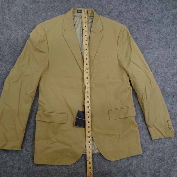 Polo Ralph‎ Lauren Blazer Mens 42R Custom Fit Jacket Tan Brown Italy NWT - Picture 3 of 16